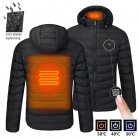 2020 NWE Men Winter Warm USB Heating Jackets Smart Thermostat Pure Color Hooded Heated Clothing Waterproof  Warm Jackets